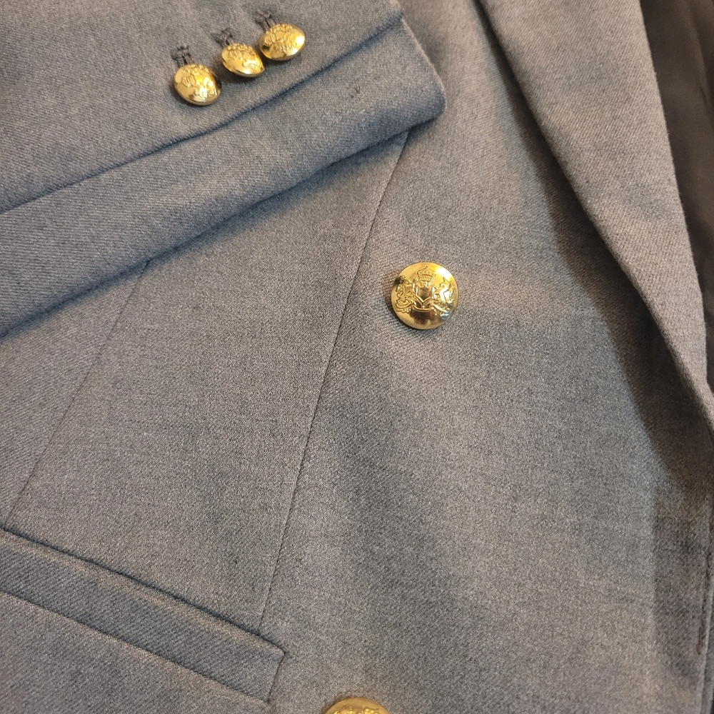 Banana Republic Boyfriend Fit Long Lean Gray Work Career Blazer Size 0 - Picture 4 of 9